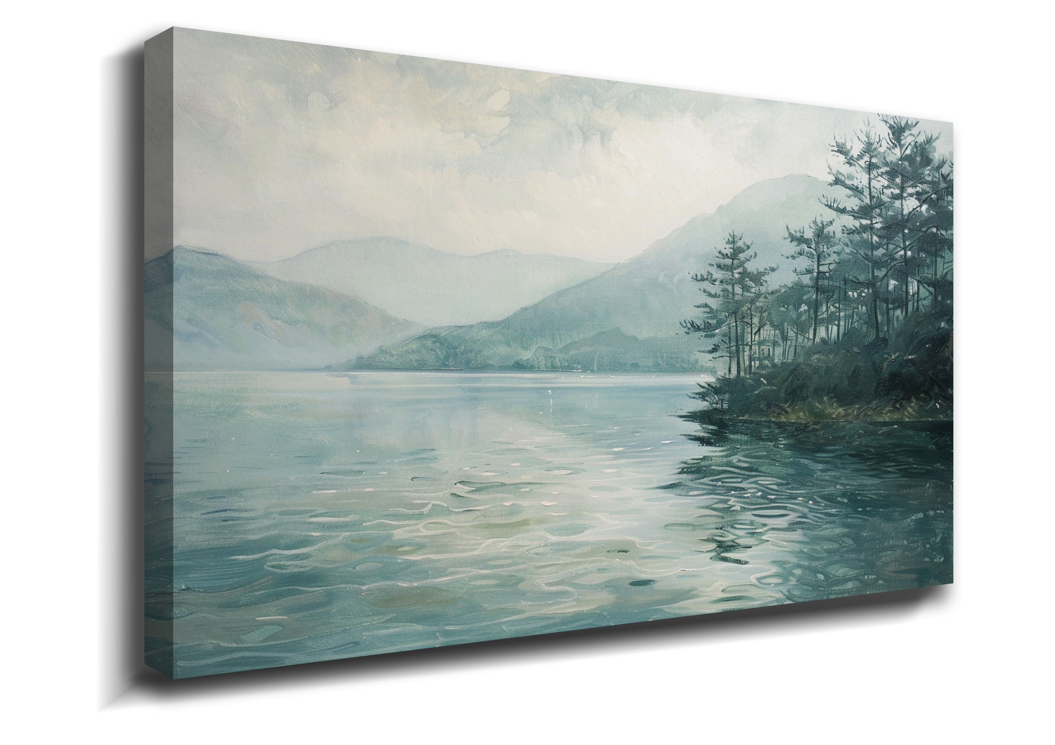 Abstract Canvas Wall Art Hudson River Landscape Painting Wall Decor For ...