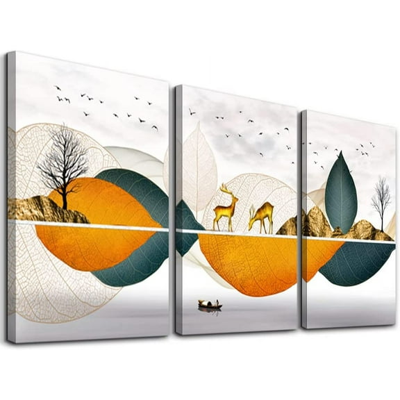 Abstract Canvas Wall Art For Living Room Bedroom Decoration Wall Painting,Bathroom Wall Decor Office Abstract Wall Pictures Home Kitchen Posters Artwork,Inspirational Wall Art 16x12 Inch/ 3 Piece Set