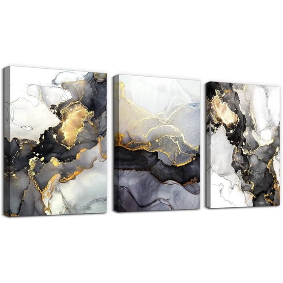 Abstract Canvas Wall Art For Living Room Boho Wall Decor For Bedroom Fashion Wall Decorations For Office Abstract Ink Paintings 3 Pieces Framed Abstract Wall Pictures Artwork Bathroom Home Decor