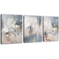 thumbnail image 1 of Abstract Canvas Wall Art Modern Abstract Artwork Canvas Prints Grey Blue Canvas Picture Contemporary Wall Art Bedroom Living Room Bathroom Office Decoration Framed Ready to Hang 12" x 16" x 3 Pieces, 1 of 6