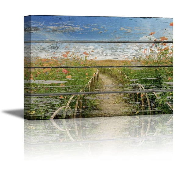 Abstract Canvas Wall Art Picture Trail in Garden Abstract Paintings Home Decoration for Bedroom Livingroom Framed Ready to Hang