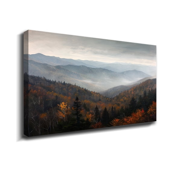 Abstract Canvas Wall Art Smoky Mountain 5 Landscape Painting Wall Decor For Bedroom Livingroom Office