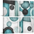 thumbnail image 1 of Abstract Canvas Wall Art Teal and Grey Geometric Circle Painting Pictures Modern Office Artwork Prints Home Decor (Teal), 1 of 6