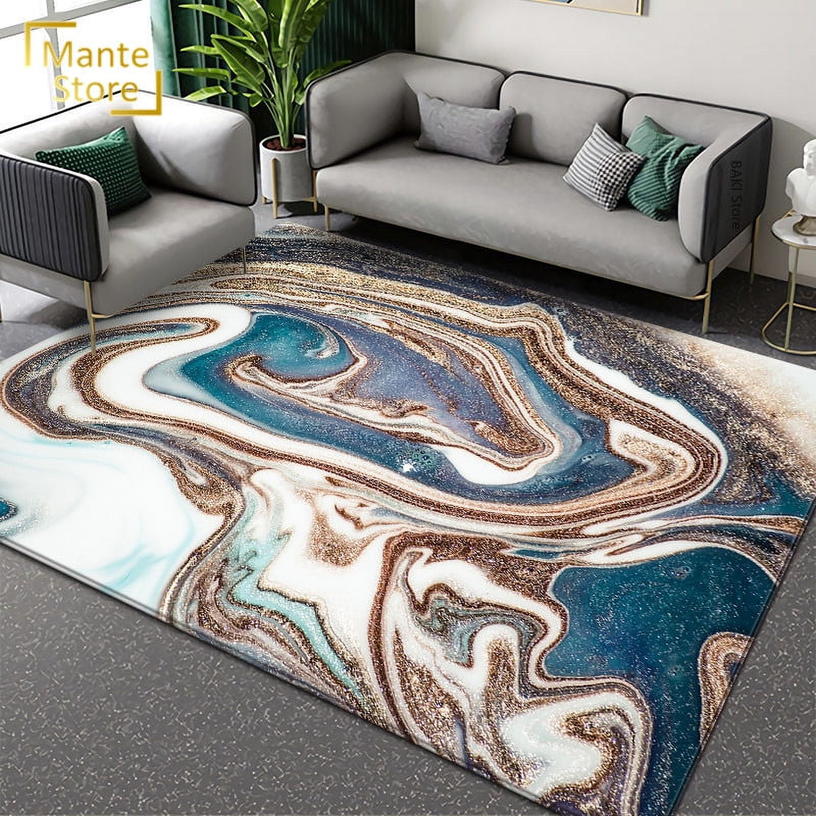 Abstract Carpet Room Marble Print Dining Room Carpets Nordic Style ...