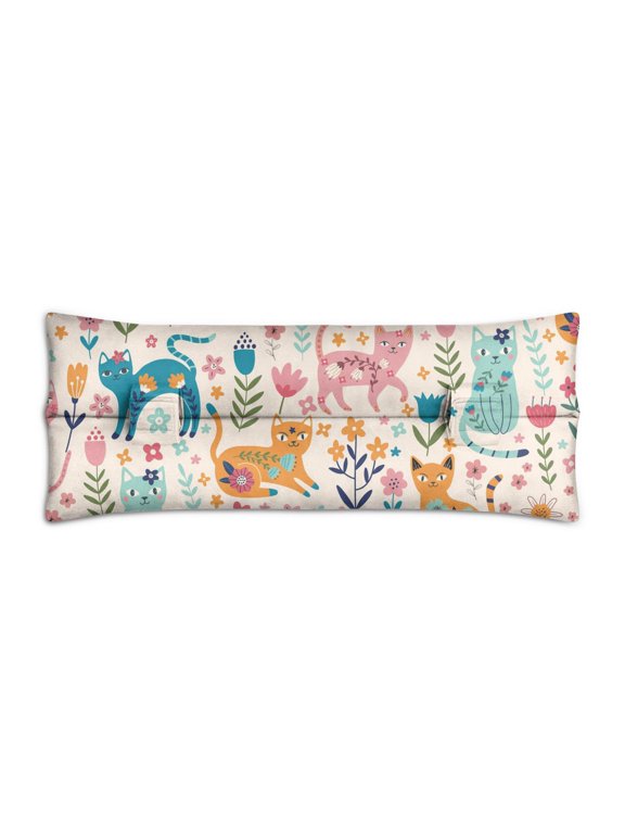 Abstract Cat Art Seatbelt Cushion - Mastectomy Post-Surgery Comfort Pillow - Heart Surgery Recovery Pad with Artistic Cat Print
