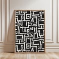 Abstract Cat Pattern Black White Animal Modern Minimal Line, Unframed ...