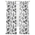 thumbnail image 1 of Abstract Cats Sheer Curtains 2 Panels Set Gray Black Striped Cat Animal Modern Style Sheer Window Curtains Light Filtering Rod Pocket Voile Drapes for Bedroom Living Room 52"X84", 1 of 8