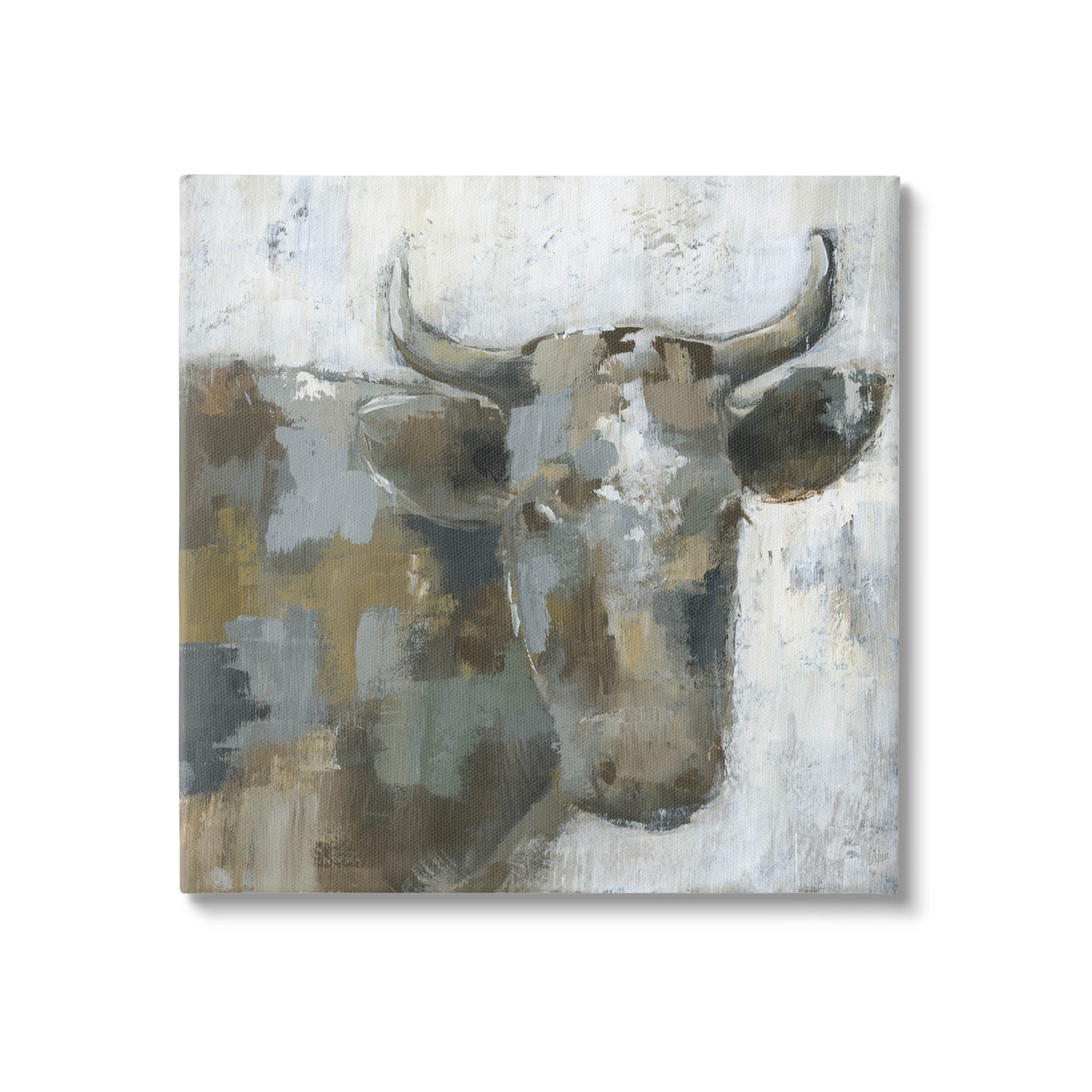 Abstract Cattle Farm Animal Animals & Insects Painting Gallery Wrapped Canvas Print Wall Art