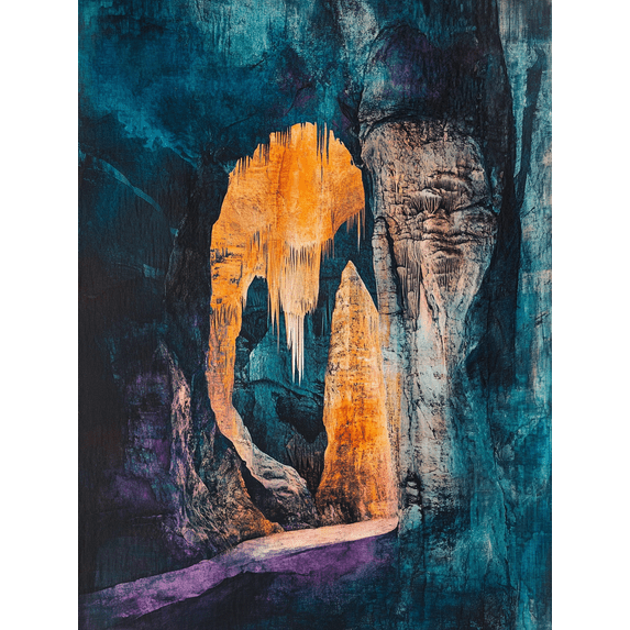 Abstract Cave Formation Canvas Art Print Suitable for Living Room ...
