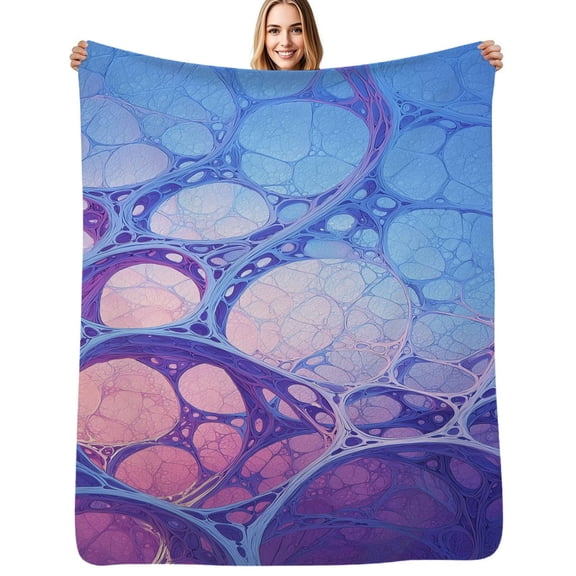 Abstract Cellular Pattern Flannel Blanket Warm Soft Bedding Throws Winter Camping Chair Sofa Bed