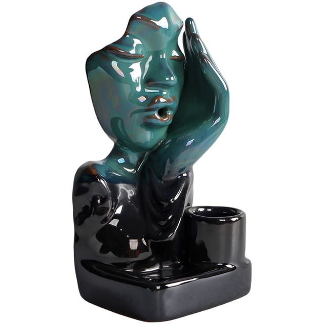 Abstract Ceramic Thinking Woman Incense Burner, Waterfall Home Decor ...