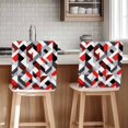 thumbnail image 1 of Abstract Chair Covers Set of 6 Red Black Geometric Modern Design Chair Back Covers Stretch Removable Washable Chairs Slipcovers Chair Protector for Dining Room Kitchen Party Decor, 1 of 5
