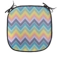 thumbnail image 1 of Abstract Chair Seating Cushion, Chevron Layout in Colorful Pastel Tones Contemporary Horizontal Illustration, Soft Seat Pads for Office with Anti-slip Backing, 16"x16", Multicolor, by Ambesonne, 1 of 7