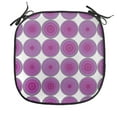 thumbnail image 1 of Abstract Chair Seating Cushion, Repetitive Pattern of Modern Rounds with Retro Influences Quirky and Monochrome, Soft Seat Pads for Office with Anti-slip Backing, 16"x16", Purple White, by Ambesonne, 1 of 6