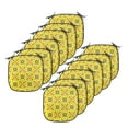 thumbnail image 1 of Abstract Chair Seating Cushion Set of 12, Demonstration of Geometrical Motifs Diagonal Elements in Summer Colors, Seat Pads with Anti-slip Backing, 16"x16", Yellow and Multicolor, by Ambesonne, 1 of 7