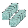 thumbnail image 1 of Abstract Chair Seating Cushion Set of 12, Geometric Pattern with Rhombs and Hexagons, Seat Pads for Office with Anti-slip Backing, 16"x16", Seafoam Cream, by Ambesonne, 1 of 7