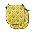 thumbnail image 1 of Abstract Chair Seating Cushion Set of 2, Demonstration of Geometrical Motifs Diagonal Elements in Summer Colors, Seat Pads with Anti-slip Backing, 16"x16", Yellow and Multicolor, by Ambesonne, 1 of 7