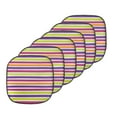 thumbnail image 1 of Abstract Chair Seating Cushion Set of 6, Illustration of Horizontally Arranged Straight Colorful Stripes Hand Drawn Like, Seat Pads for Office with Anti-slip Backing, 16"x16", Multicolor, by Ambesonne, 1 of 7