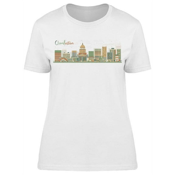 Abstract Charleston Skyline T-Shirt Women -Image by Shutterstock, Female Large