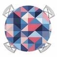 thumbnail image 1 of Abstract Check Texture Elastic Fitted Round Table Cover Pink Blue Waterproof Outdoor Tablecloth for Holiday Party, Picnic, Patio & Dining Fits Tables Up to 45"-54", 1 of 8
