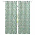 thumbnail image 1 of Abstract Checkered Blackout Curtains Light Blocking Print Window Curtains, Modern Minimalist Grid Geometric Pattern Thermal Insulated Window Drapes for Living Room Kitchen (2 Panels, 104"W x 63"L), 1 of 9
