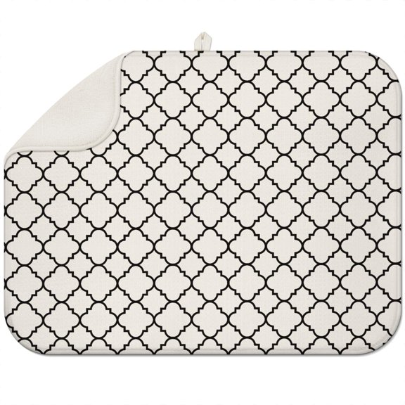 Abstract Checkered Dish Drying Mat – Artistic Plaid Pattern, Creative Touch for Kitchens