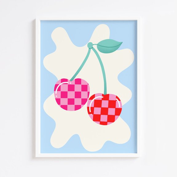 Abstract Cherries Pastel Kitchen Art