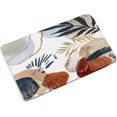 thumbnail image 1 of Abstract Chic Gold Leaves Bath Mat Boho Mid Century Leaf Tropical Minimalist Fancy Simple Modern Geometric Aesthetic Neutral Bathroom Bedroom Rug Kitchen Toilet Door Rugs Memory Foam 16x24 Inch, 1 of 3