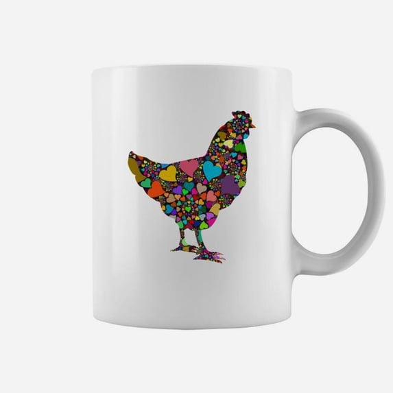 Abstract Chicken Art Fractal Hearts Hen Coffee Mug - Walmart.com