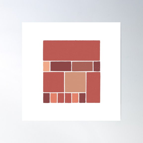 Abstract: Chocolate Grids Poster Wall Art, Modern Wall Decor For Living Room Bedroom, 30x30 UNFRAMED