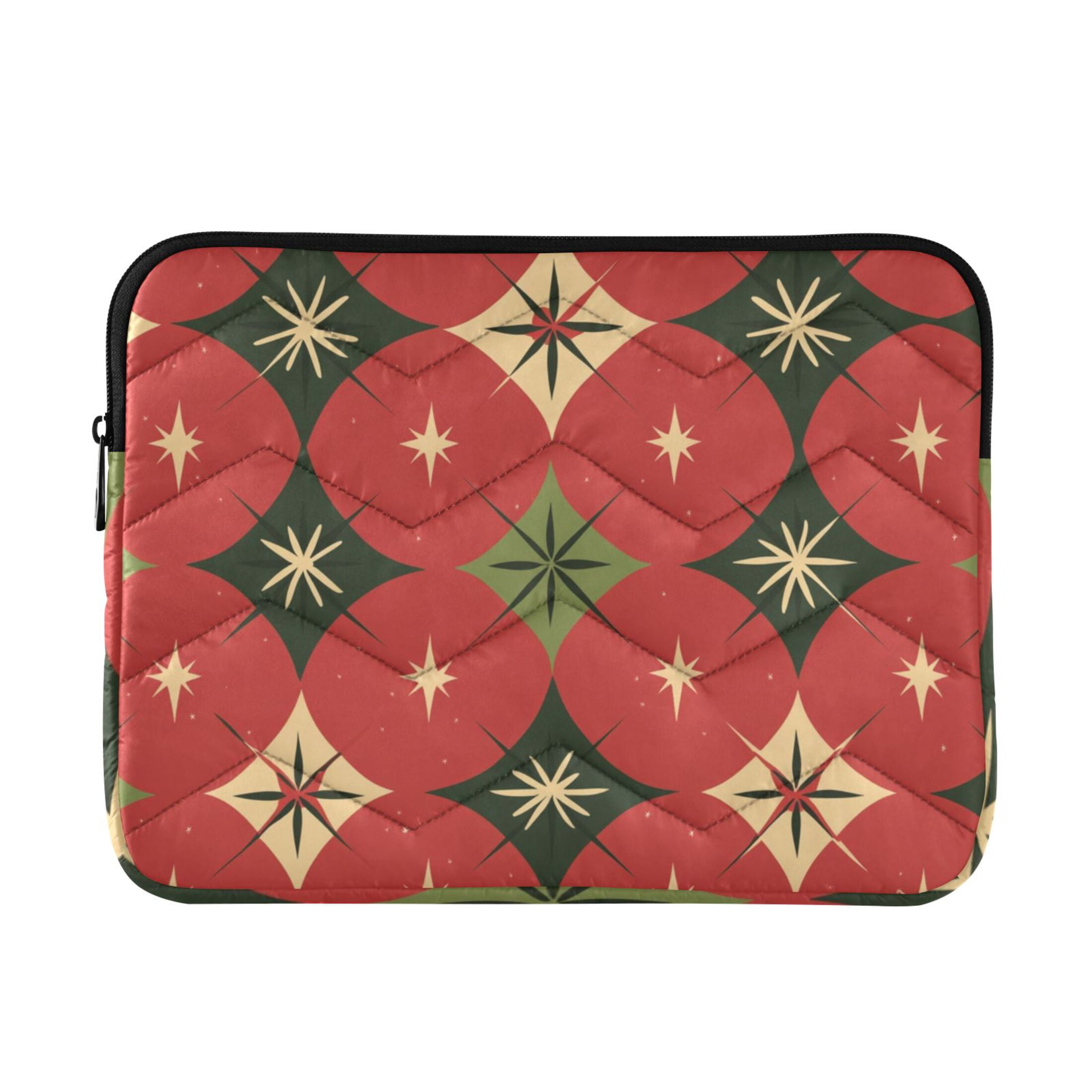 Abstract Christmas Patterns Classic Colors Quilted Laptop Protective ...