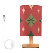 Abstract Christmas Patterns Classic Colors Table Lamp with USB Port LED Warm Light Lamp Night Light Home Decor