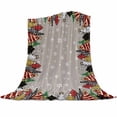 thumbnail image 1 of Abstract Christmas Tree Flannel Blanket for Bed,Travel and Camping, Winter Snowflakes Graffiti Xmas Gray Super Soft Cozy Blanket for All Seasons 32"x48", 1 of 6