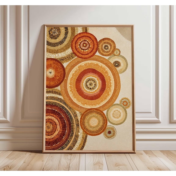 Abstract Circle Art Poster, Boho Wall Print, Earth Tone Geometric Decor, Modern Minimalist Artwork, Contemporary Living Room Design, Poster Only