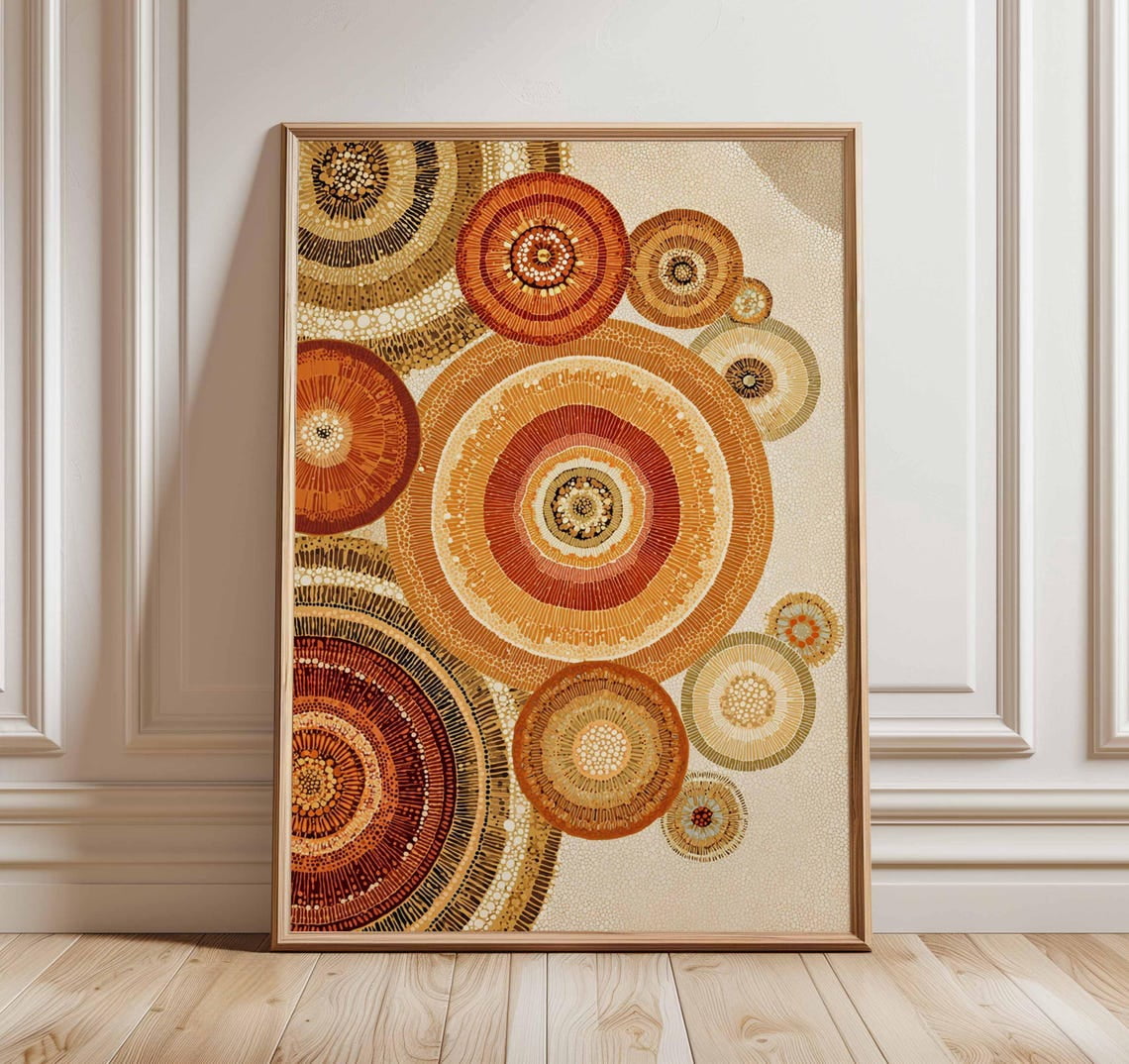 Abstract Circle Boho Earth Tone Geometric Modern Minimalist Poster ...