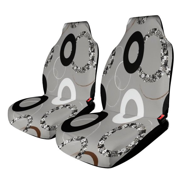 Abstract Circle Pattern Design Car Seat Covers Front Seats Universal Fit for Cars SUV Truck Auto Interior Accessories