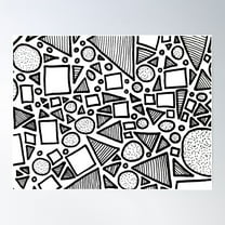 Abstract Circle Square And Triangle Pattern Poster Wall Art, Modern Wall Decor For Living Room Bedroom, 8x12 UNFRAMED