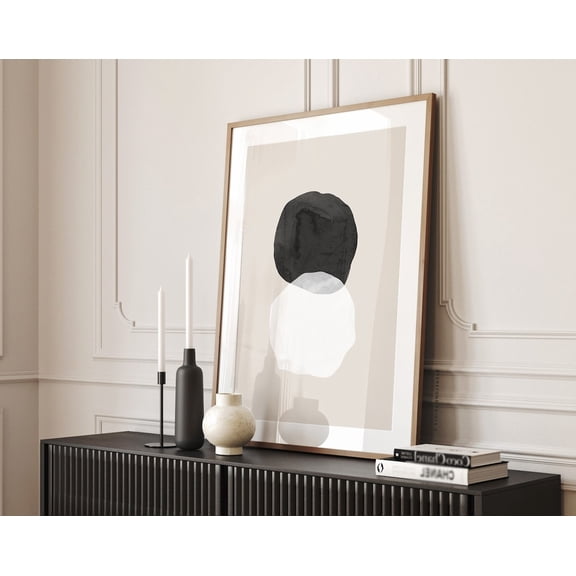 Abstract Circles Art, Black Abstract Art, Geometric Print, Black And White Circle Print, Wall Art, Modern Wall Decor, 12x18 UNFRAMED