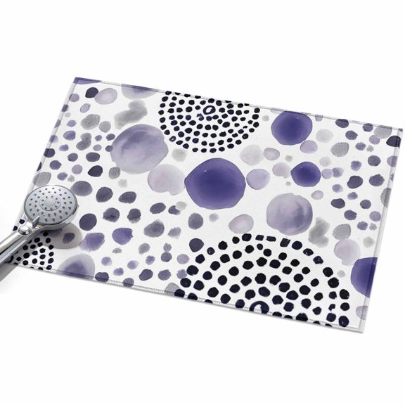 Abstract Circles Front Door Rugs 2x3ft Modern Minimalist Purple Black Cobalt Spots Dots Washable Rug, Non Slip Indoor Carpet Absorbent Floor Mat for Living Room Bedroom Dining Room