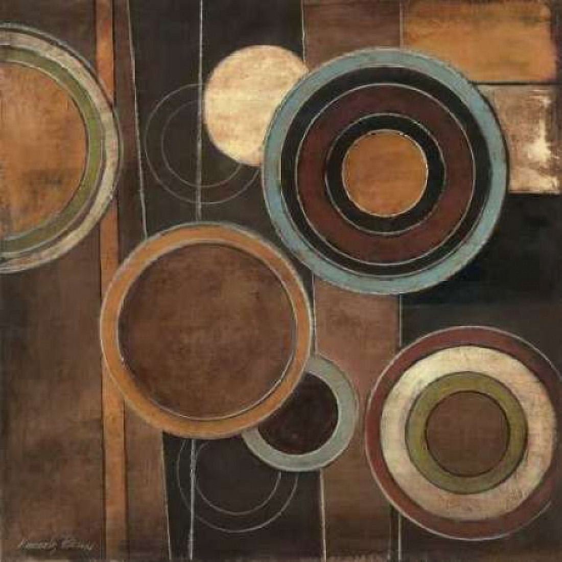 Abstract Circles II Canvas Art - Kimberly Poloson (24 x 24)