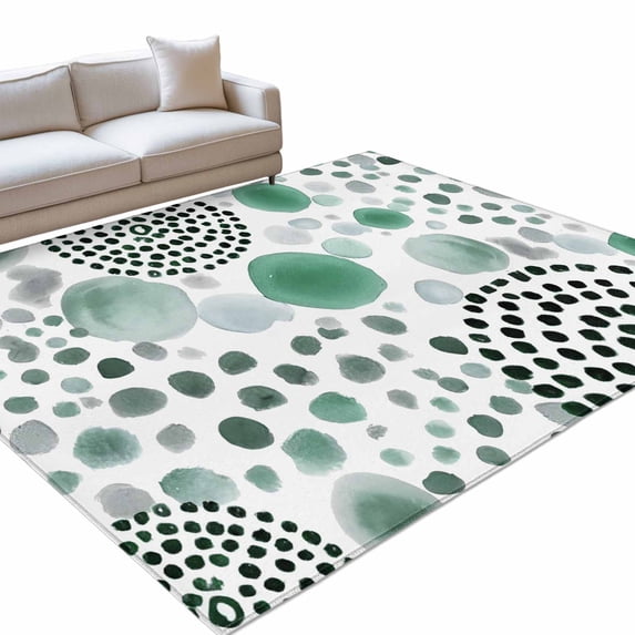 Abstract Circles Large Area Rugs 8x10ft Modern Minimalist Teal Black ...