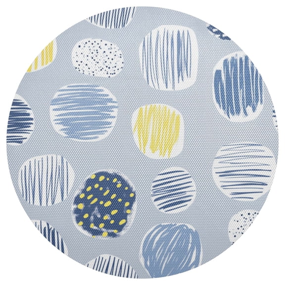 Abstract Circles with Stripes 15.4in Diameter PVC Plate Mat, Heat-Resistant and Cuttable, Kitchen Decor