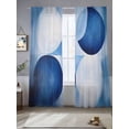 thumbnail image 1 of Abstract Circular Sheer Curtains 108 Inches Long 2 Panels Blue White Stitching Gradient Light Filtering Semi Sheer Window Curtains Drapes for Bedroom Living Room 52"x108", 1 of 7