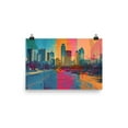 thumbnail image 1 of Abstract City Downtown Poster Print Maximalist Home Decor Wall Art  (12″×18″), 1 of 1