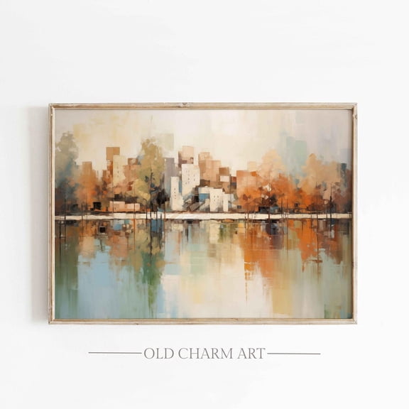 Abstract Cityscape Art Poster: Modern Landscape, Unframed Poster Size 8x12