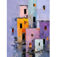 thumbnail image 1 of Abstract Cityscape Textured Oil Painting Canvas Print Wall Art for Living Room Bedroom Office Hallway Decor, 1 of 8