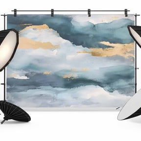 Abstract Cloud Effect Backdrop for Photography, Golden Green Marble Texture Photo Backdrop Portrait Background Party Banner Photo Backgrounds for Studio Booth Props, 7x5ft