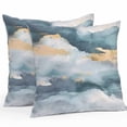 thumbnail image 1 of Abstract Cloud Effect Outdoor Pillow Covers Pack of 2 Golden Green Marble Texture Waterproof Throw Pillow Covers Decorative Cushion Cases for Patio Garden Tent Balcony Couch 24x24 inch, 1 of 8