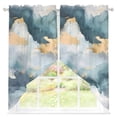 Abstract Cloud Effect Sheer Curtains Swag Valances for Windows Golden ...