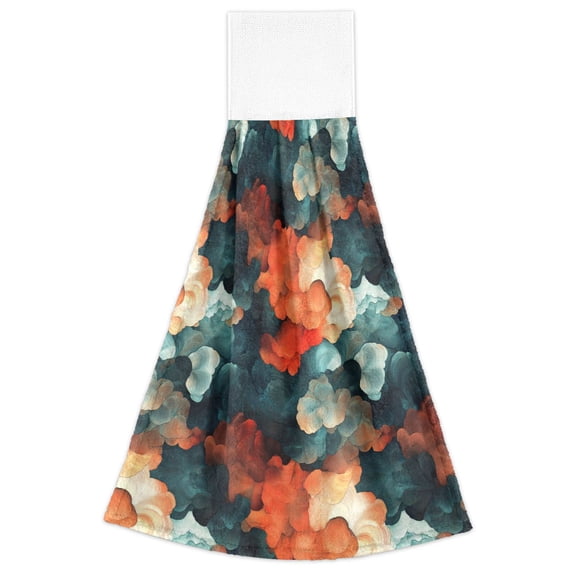 Abstract Clouds Kitchen Hand Towels with Hanging Loop Absorbent Bathroom Towel 2Pcs